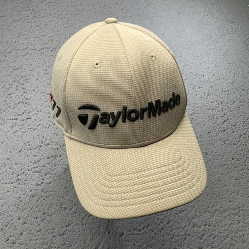 TaylorMade Hat Cap Strap Back One Size Beige‎ Black R11 Burner Golf Mesh Mens